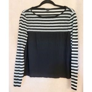 St. John Round Neck Ivory Long Sleeve Pullover Triacetate Blend Blouse Top 10